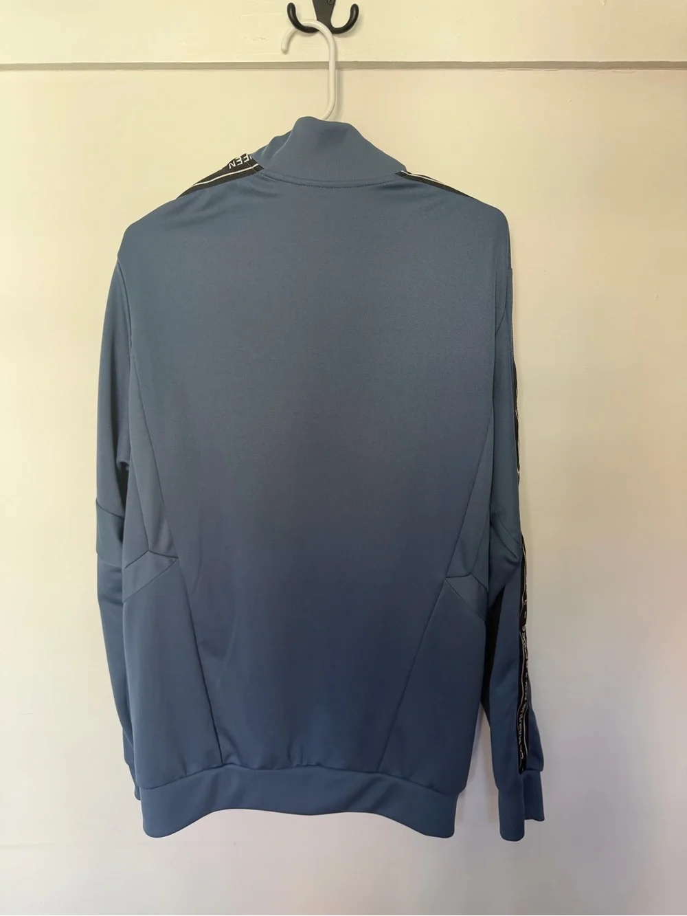 adidas Men's Dusty Blue Full-Zip Track Jacket with Black Trim